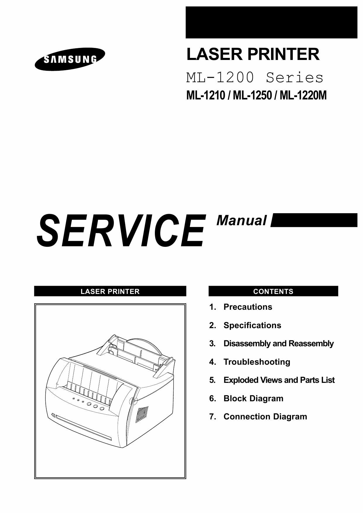 Samsung Laser-Printer ML-1210 1250 1220M Parts and Service Manual-1